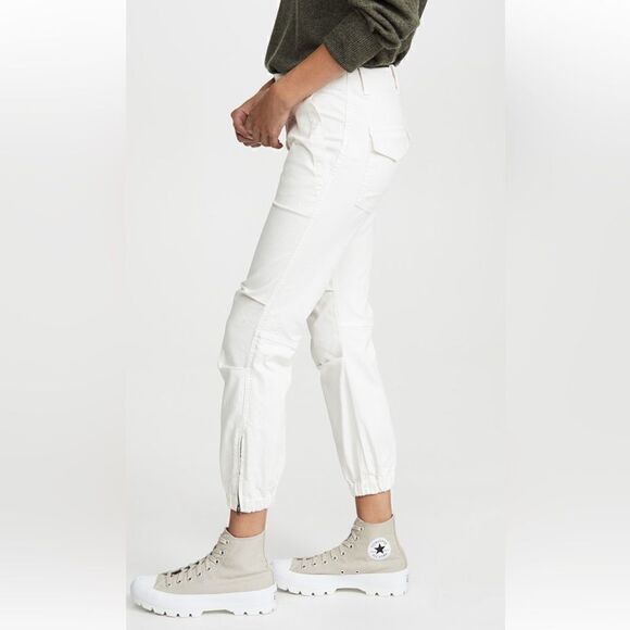 NILI LOTAN Cropped Military Pant in Eggshell - Picture 5 of 15